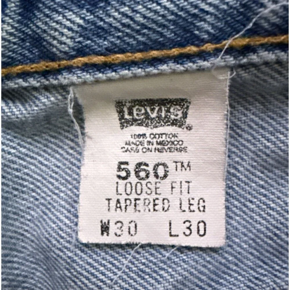 VTG Y2k Levi's 560 Jeans Mens Size 30x30 Blue Loose Fit Tapered Leg Denim Skater